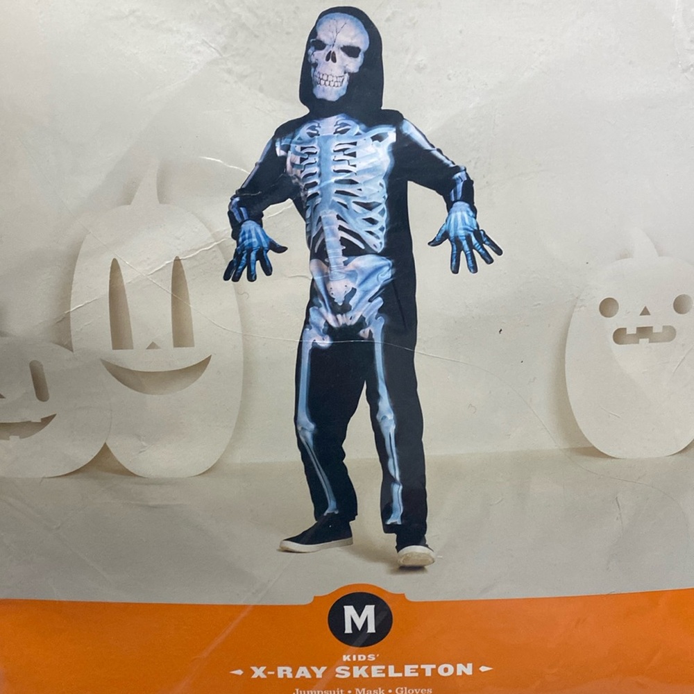 Boy’s Halloween X Ray Skeleton Costume Sz M